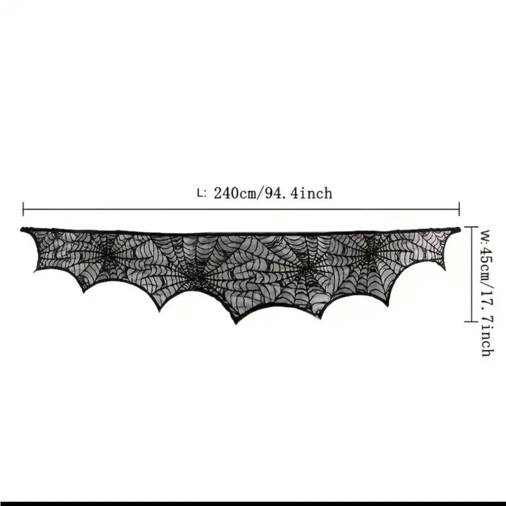 New Lace Spiderweb scalloped Halloween Mantel or over door decor
